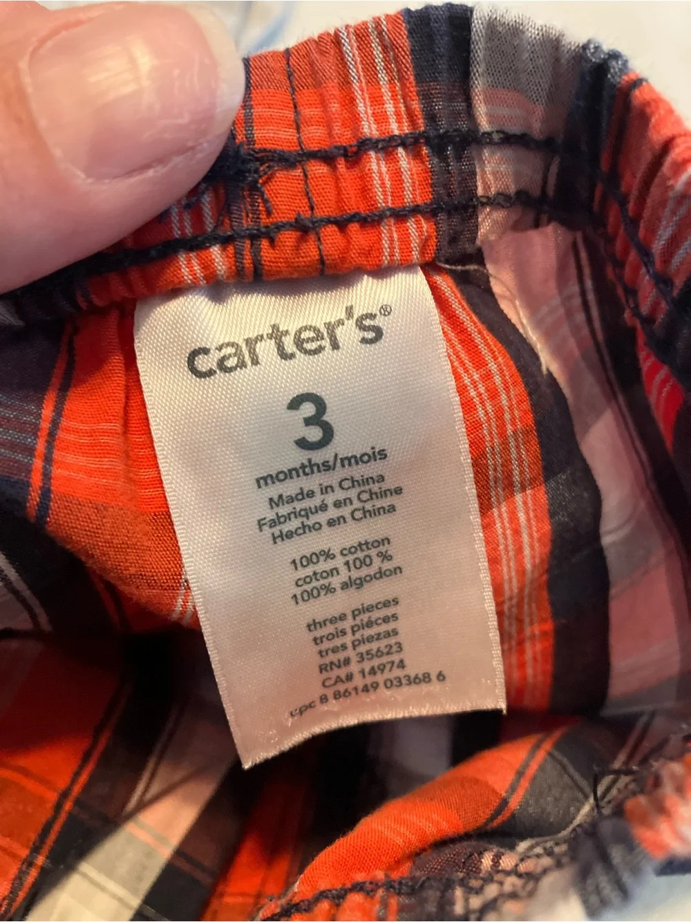 Light Gray “Little Brother” Shirt and Red Plaid Shorts